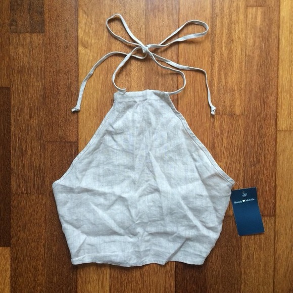 Brandy Melville Tops - NWT Brandy Melville 100% Linen Halter Crop Top